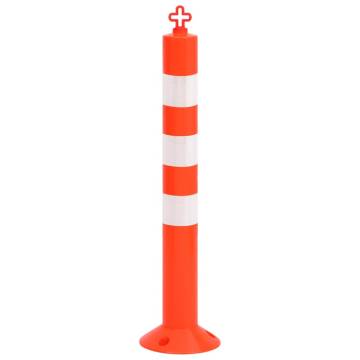 Traffic Control Bollards Set (4 pcs) with Chain - 75 cm PE