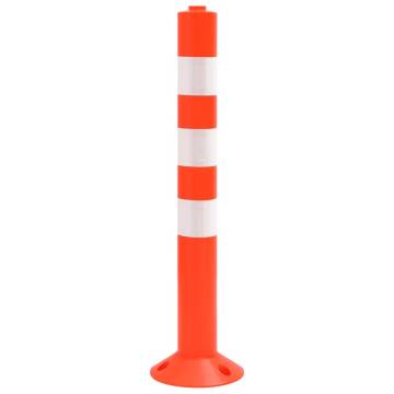 Traffic Control Bollards Set (4 pcs) with Chain - 75 cm PE