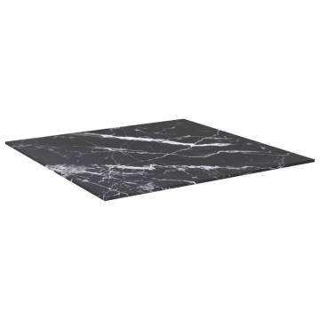 Stylish Black Tempered Glass Table Top - 60x60 cm