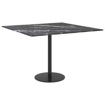 Stylish Black Tempered Glass Table Top - 60x60 cm