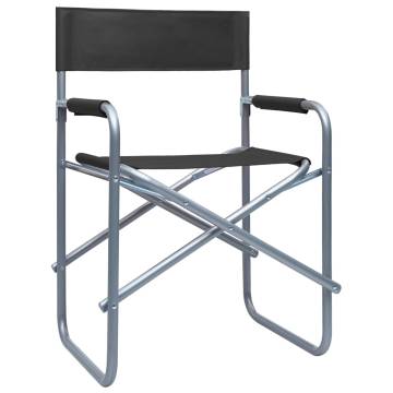 Director's Chairs 2 pcs Steel Black - Comfortable & Durable