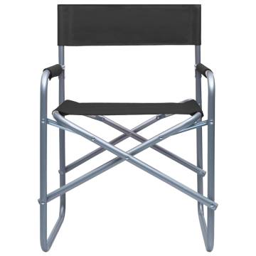 Director's Chairs 2 pcs Steel Black - Comfortable & Durable