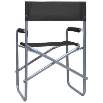 Director's Chairs 2 pcs Steel Black - Comfortable & Durable