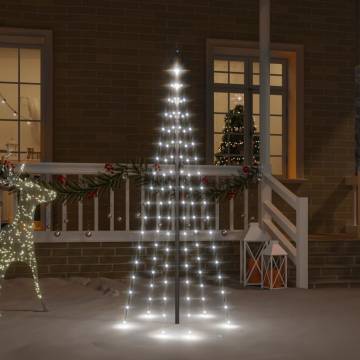 Christmas Tree on Flagpole with 108 LEDs - 180 cm Cold White