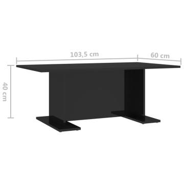 High Gloss Black Coffee Table - Modern Engineered Wood Design