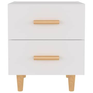 Stylish White Bed Cabinets - 2 pcs, Scandinavian Design