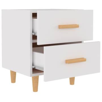 Stylish White Bed Cabinets - 2 pcs, Scandinavian Design