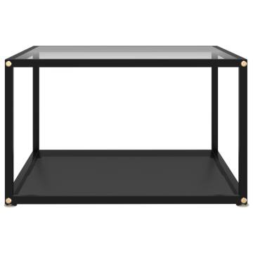 Stylish Coffee Table: Transparent & Black Tempered Glass 60x60cm