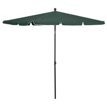 Garden Parasol with Pole 210x140 cm - UV Protective Green