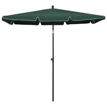 Garden Parasol with Pole 210x140 cm - UV Protective Green