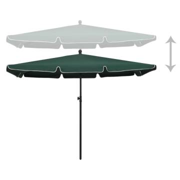 Garden Parasol with Pole 210x140 cm - UV Protective Green