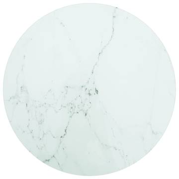 Stylish Table Top White Ø40 cm with Marble Design - Hipomarket