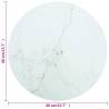 Stylish Table Top White Ø40 cm with Marble Design - Hipomarket