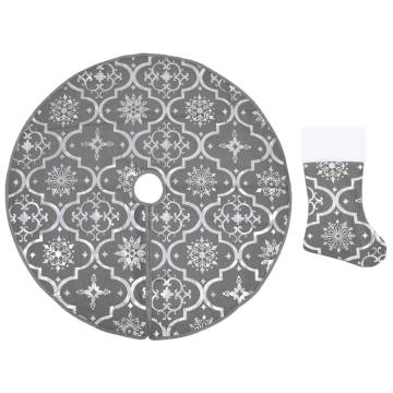 Luxury Grey Christmas Tree Skirt & Sock - 150 cm | HipoMarket