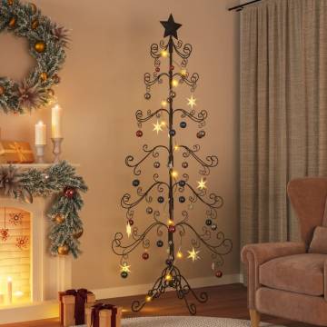 Black Metal Christmas Tree for DIY Decoration - 215 cm