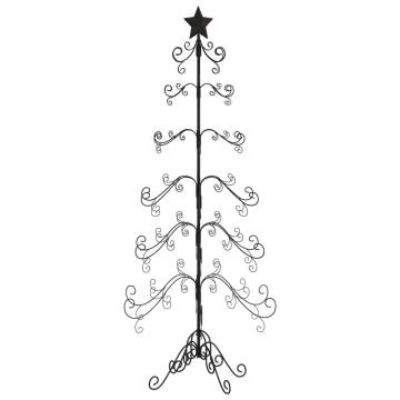 Black Metal Christmas Tree for DIY Decoration - 215 cm