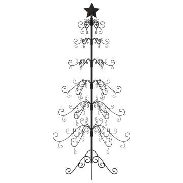 Black Metal Christmas Tree for DIY Decoration - 215 cm