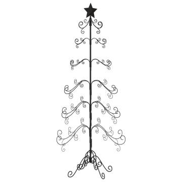 Black Metal Christmas Tree for DIY Decoration - 215 cm