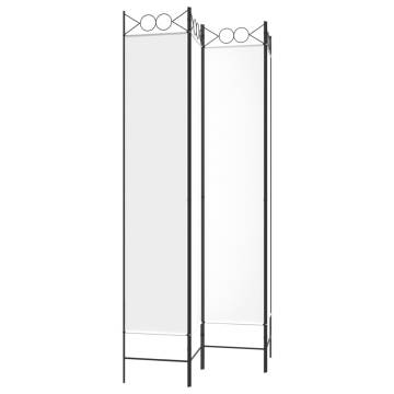 4-Panel Room Divider in White - 160x220 cm Fabric