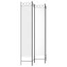 4-Panel Room Divider in White - 160x220 cm Fabric