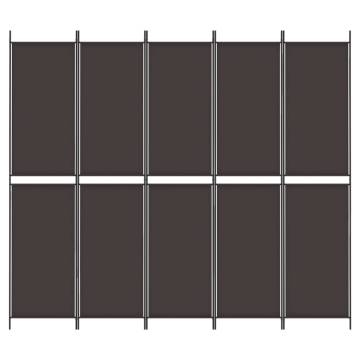 6-Panel Brown Room Divider - 300x220 cm Fabric Screen