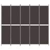 6-Panel Brown Room Divider - 300x220 cm Fabric Screen