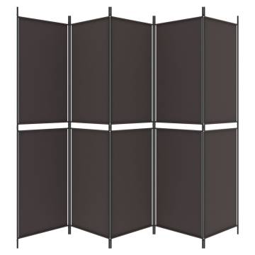 6-Panel Brown Room Divider - 300x220 cm Fabric Screen