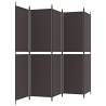 6-Panel Brown Room Divider - 300x220 cm Fabric Screen