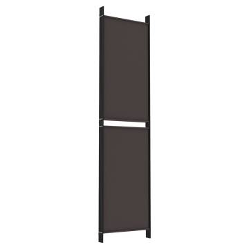 6-Panel Brown Room Divider - 300x220 cm Fabric Screen