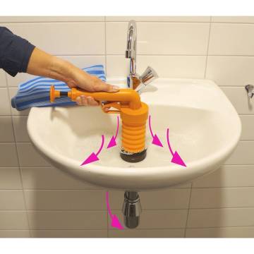 Drain Buster Handheld Drain Plunger - Orange & Black