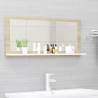 Bathroom Mirror White and Sonoma Oak 90x10.5x37 cm Engineered Wood Colour white and sonoma oak Size 90 x 10.5 x 37 cm Quantity in Package 1 