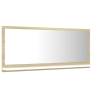 Stylish Bathroom Mirror - White and Sonoma Oak (90x10.5x37 cm)