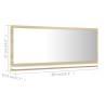 Stylish Bathroom Mirror - White and Sonoma Oak (90x10.5x37 cm)