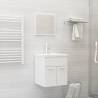 2 Piece Bathroom Furniture Set White Engineered Wood Colour white Number of 1 Number of Pieces 