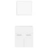 Stylish 2 Piece Bathroom Furniture Set - White Engineered Wood