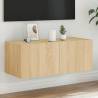 TV Wall Cabinet with LED Lights Sonoma Oak 80x35x31 cm Colour sonoma oak Size 80 x 35 x 31 cm Quantity in Package 1 