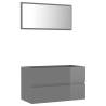 Stylish 2 Piece Bathroom Furniture Set - High Gloss Grey