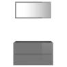 Stylish 2 Piece Bathroom Furniture Set - High Gloss Grey