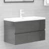 Stylish 2 Piece Bathroom Furniture Set - High Gloss Grey