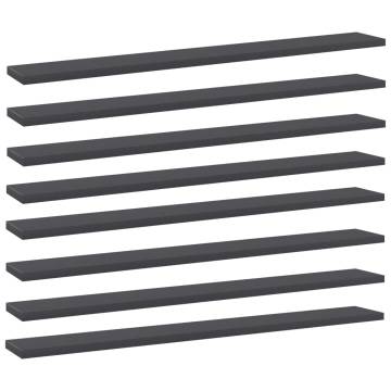 Bookshelf Boards 8 pcs Grey - Engineered Wood Storage Solution