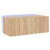 TV Wall Cabinet with LED Lights - Sonoma Oak | HipoMarket