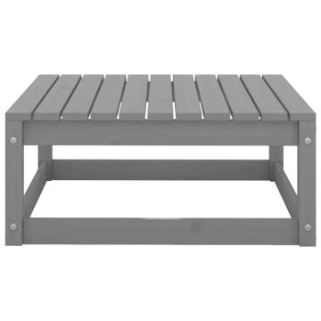 Garden Footstool - Grey Solid Wood Pine | Hipomarket UK