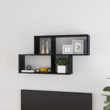 High Gloss Black Wall Shelf - 100x18x53 cm | HipoMarket