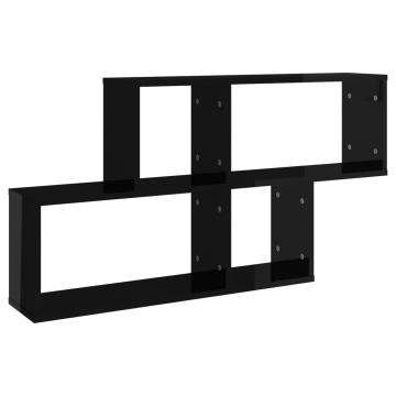 High Gloss Black Wall Shelf - 100x18x53 cm | HipoMarket