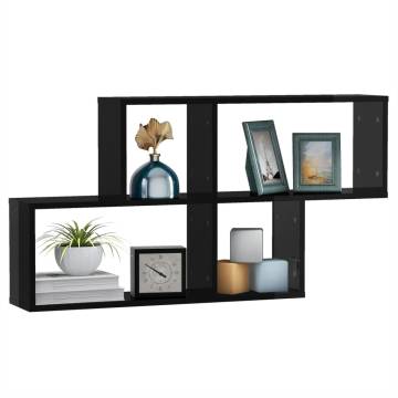 High Gloss Black Wall Shelf - 100x18x53 cm | HipoMarket