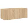 TV Wall Cabinet with LED Lights - Sonoma Oak | HipoMarket