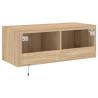 TV Wall Cabinet with LED Lights - Sonoma Oak | HipoMarket