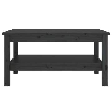 Elegant Black Coffee Table - Solid Pine 80x50x40 cm