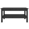 Elegant Black Coffee Table - Solid Pine 80x50x40 cm