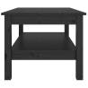 Elegant Black Coffee Table - Solid Pine 80x50x40 cm